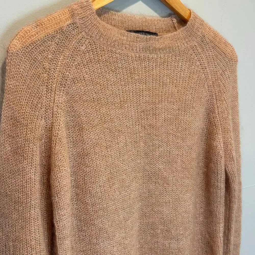 Judith & Charles Bacio Brown Super Kid Mohair Long Length Sweater - size Medium